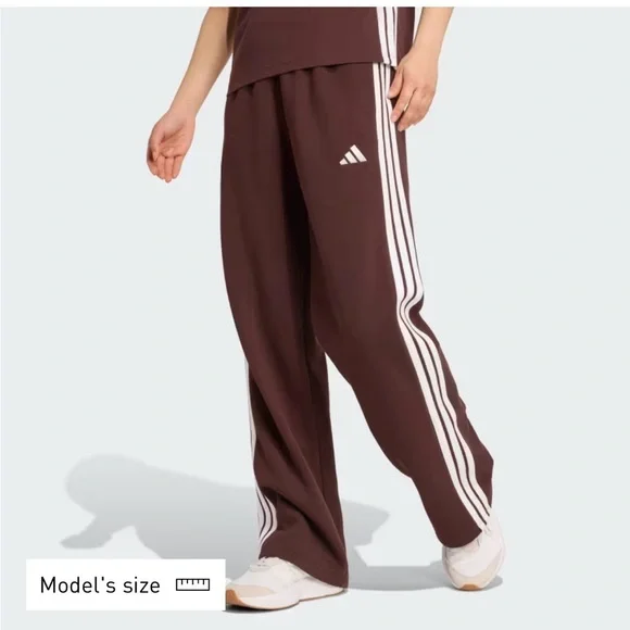 Adidas Essentials 3 Stripe Open Hem Fleece Pants - Picture 1 of 5